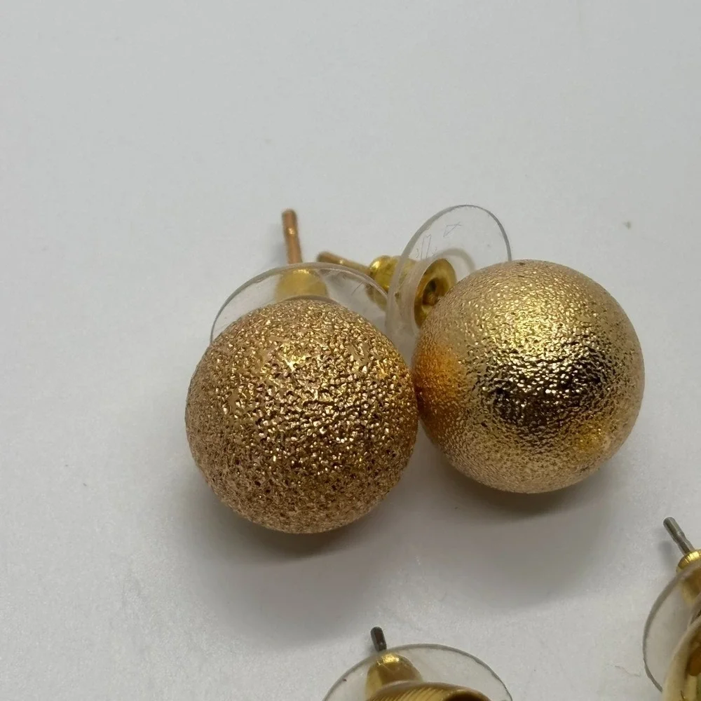 Earring Lot Gold Tone Pierced Baubles‎ and Hoops Some Vintage